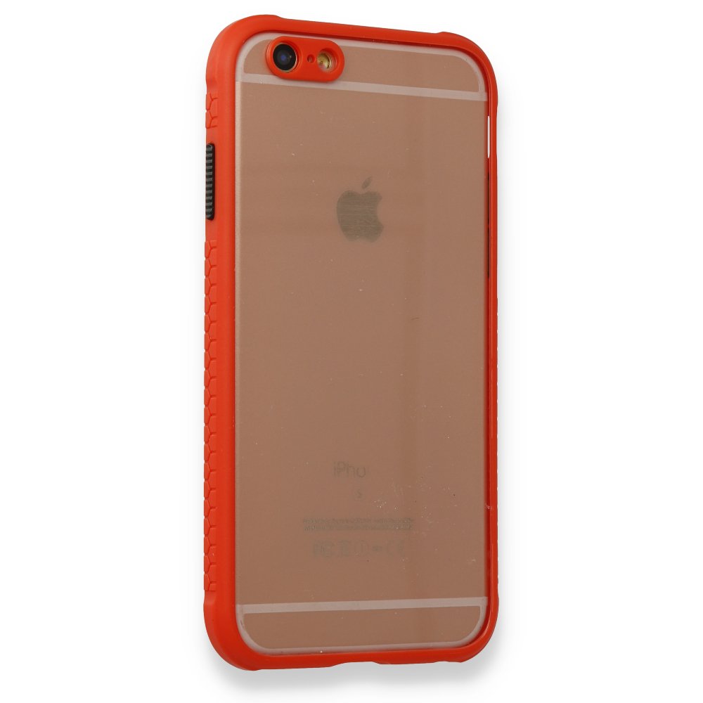 Newface iPhone 6 Kılıf Miami Şeffaf Silikon  - Kırmızı