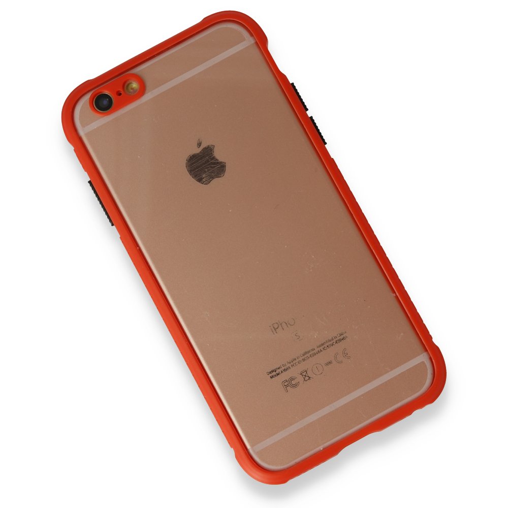 Newface iPhone 6 Kılıf Miami Şeffaf Silikon  - Kırmızı