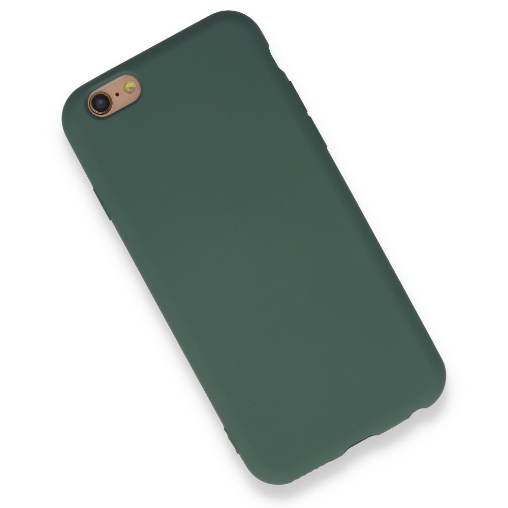 Newface iPhone 6 Kılıf Nano içi Kadife  Silikon - Koyu Yeşil