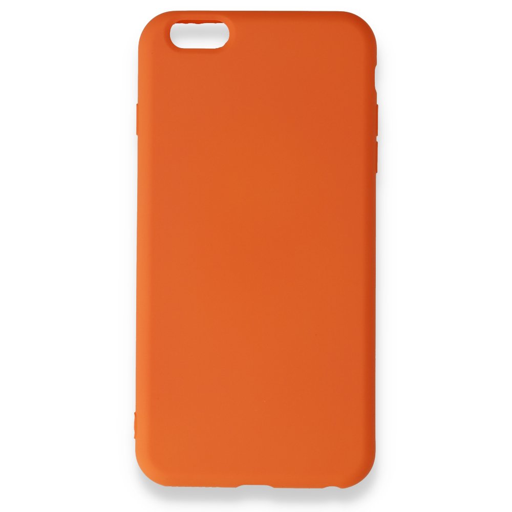 Newface iPhone 6 Plus Kılıf Nano içi Kadife Silikon - Turuncu