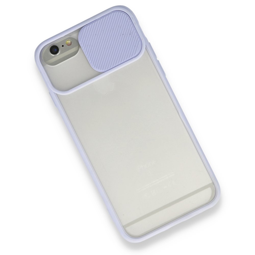 Newface iPhone 6 Plus Kılıf Palm Buzlu Kamera Sürgülü Silikon - Lila