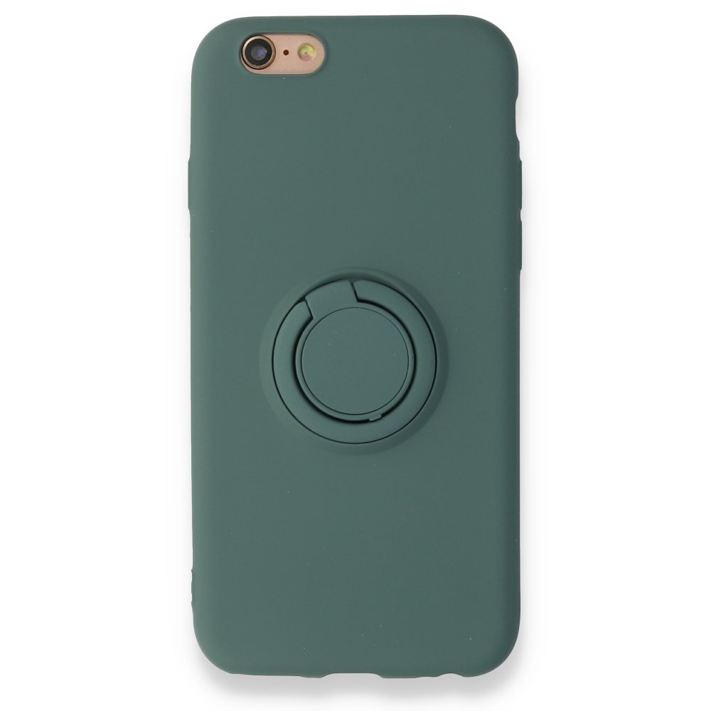 Newface iPhone 6 Kılıf Viktor Yüzüklü Silikon - Koyu Yeşil