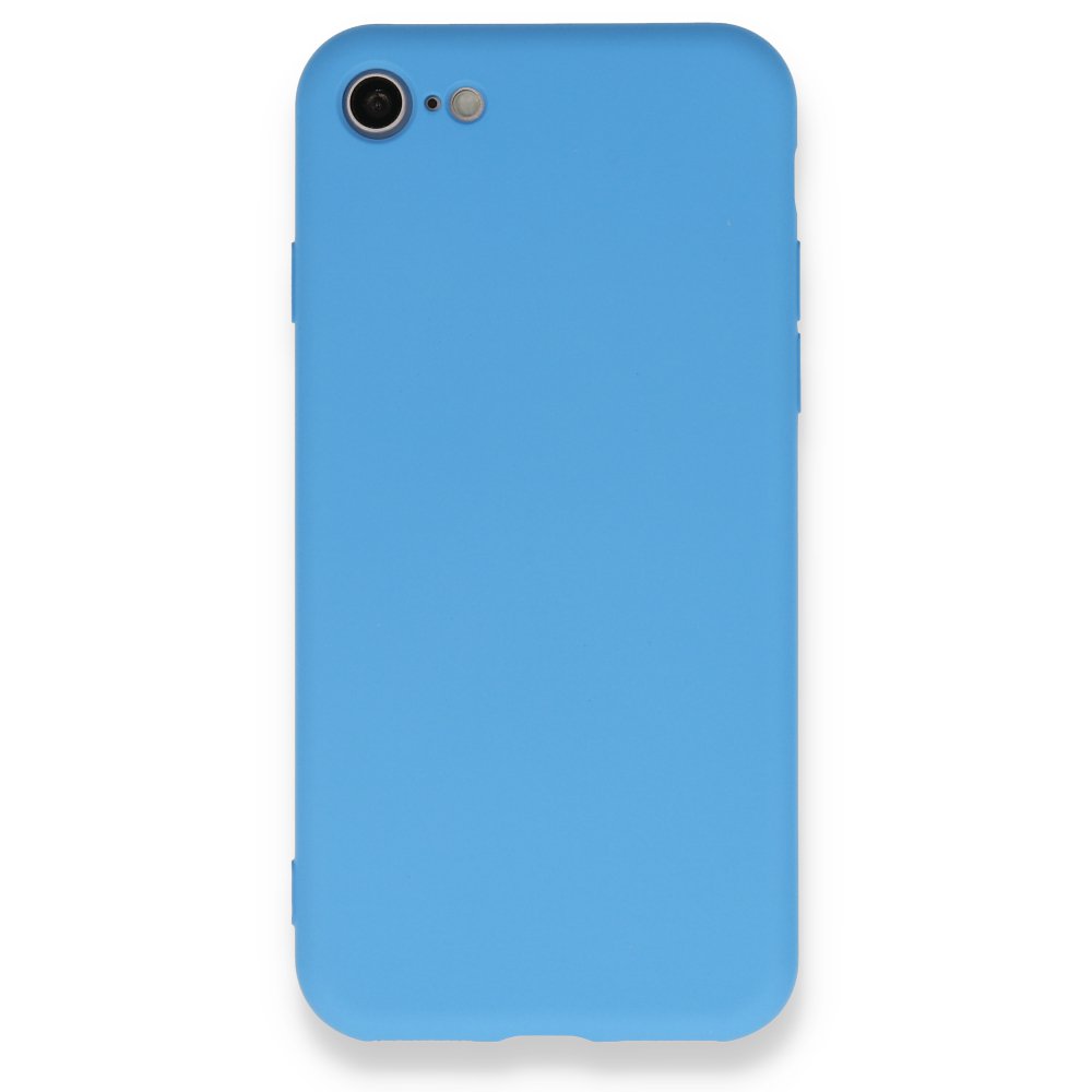 Newface iPhone 8 Kılıf Nano içi Kadife Silikon - Mavi