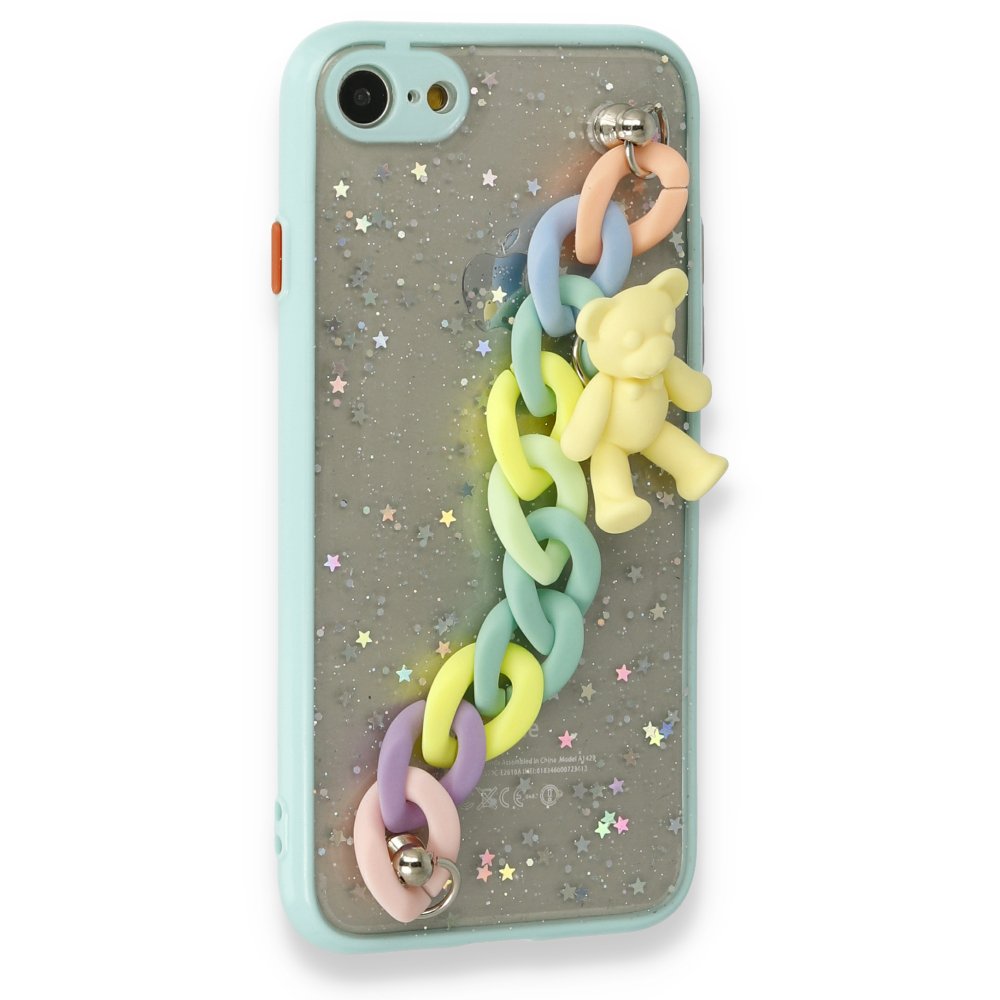 Newface iPhone SE 2020 Kılıf Ayıcıklı Silikon - Yeşil