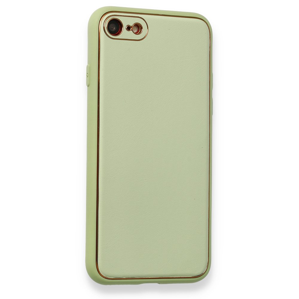 Newface iPhone 7 Kılıf Coco Deri Silikon Kapak - Açık Yeşil