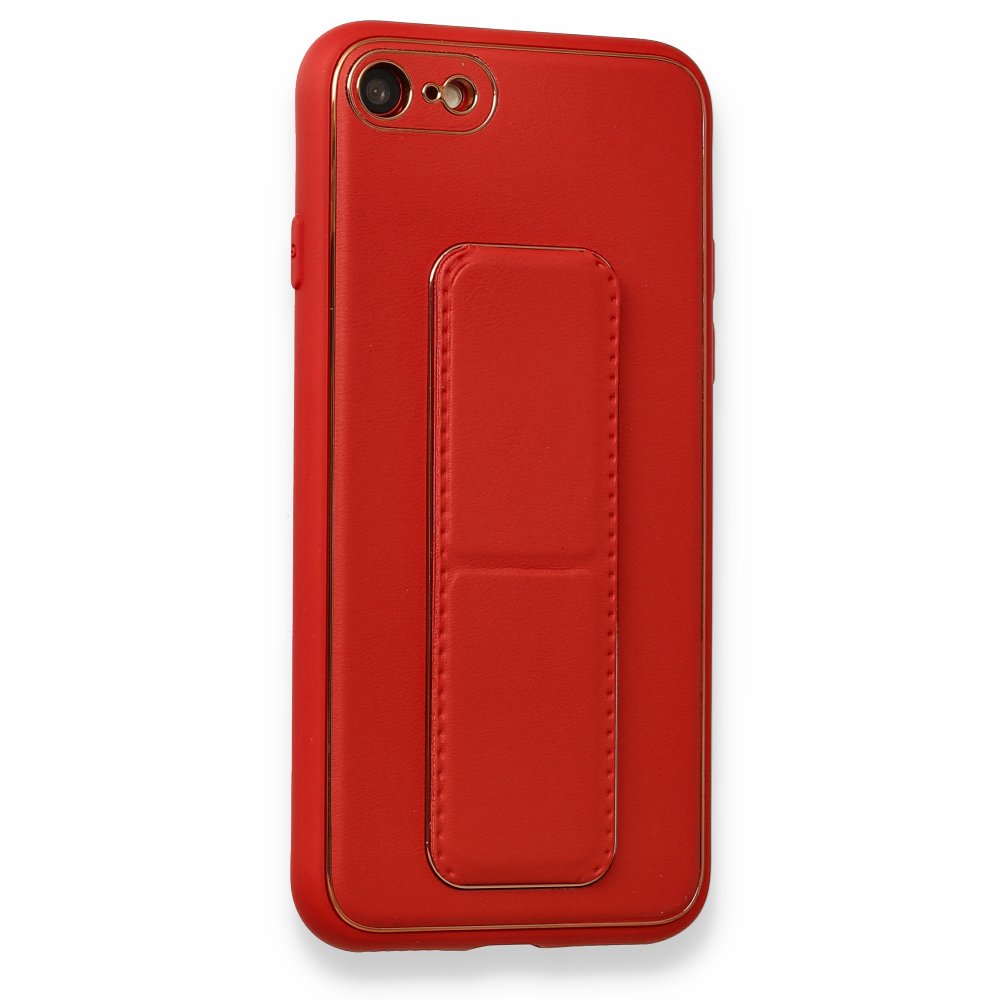 Newface iPhone 7 Kılıf Coco Deri Standlı Kapak - Kırmızı