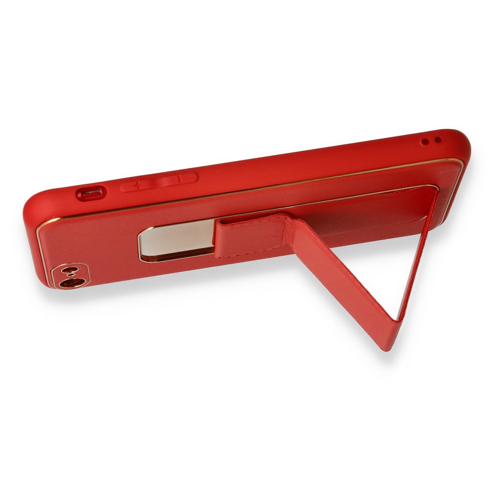 Newface iPhone 7 Kılıf Coco Deri Standlı Kapak - Kırmızı