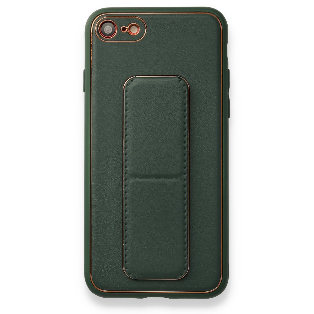 Newface iPhone 7 Kılıf Coco Deri Standlı Kapak - Yeşil