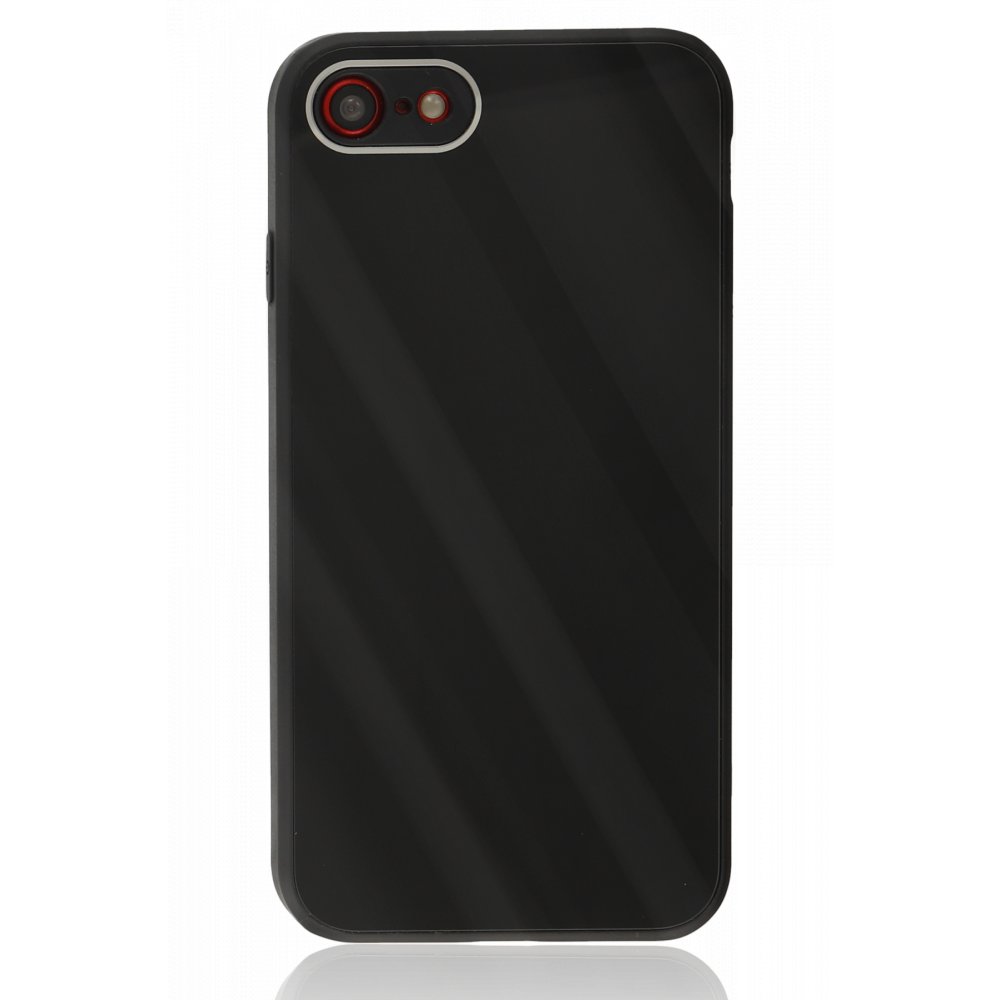 Newface iPhone 7 Kılıf Glass Kapak - Siyah