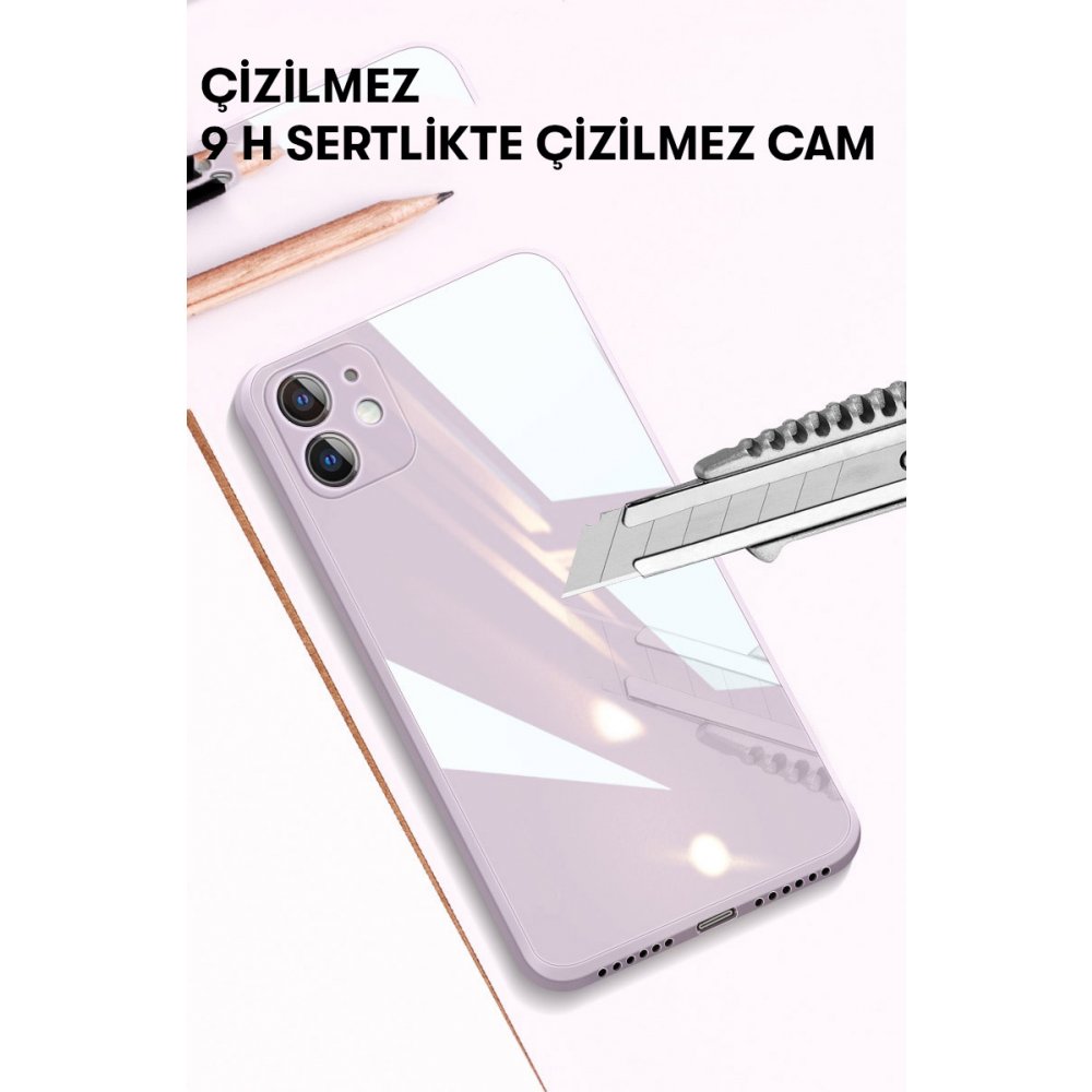 Newface Samsung Galaxy A72 Kılıf Glass Kapak - Siyah