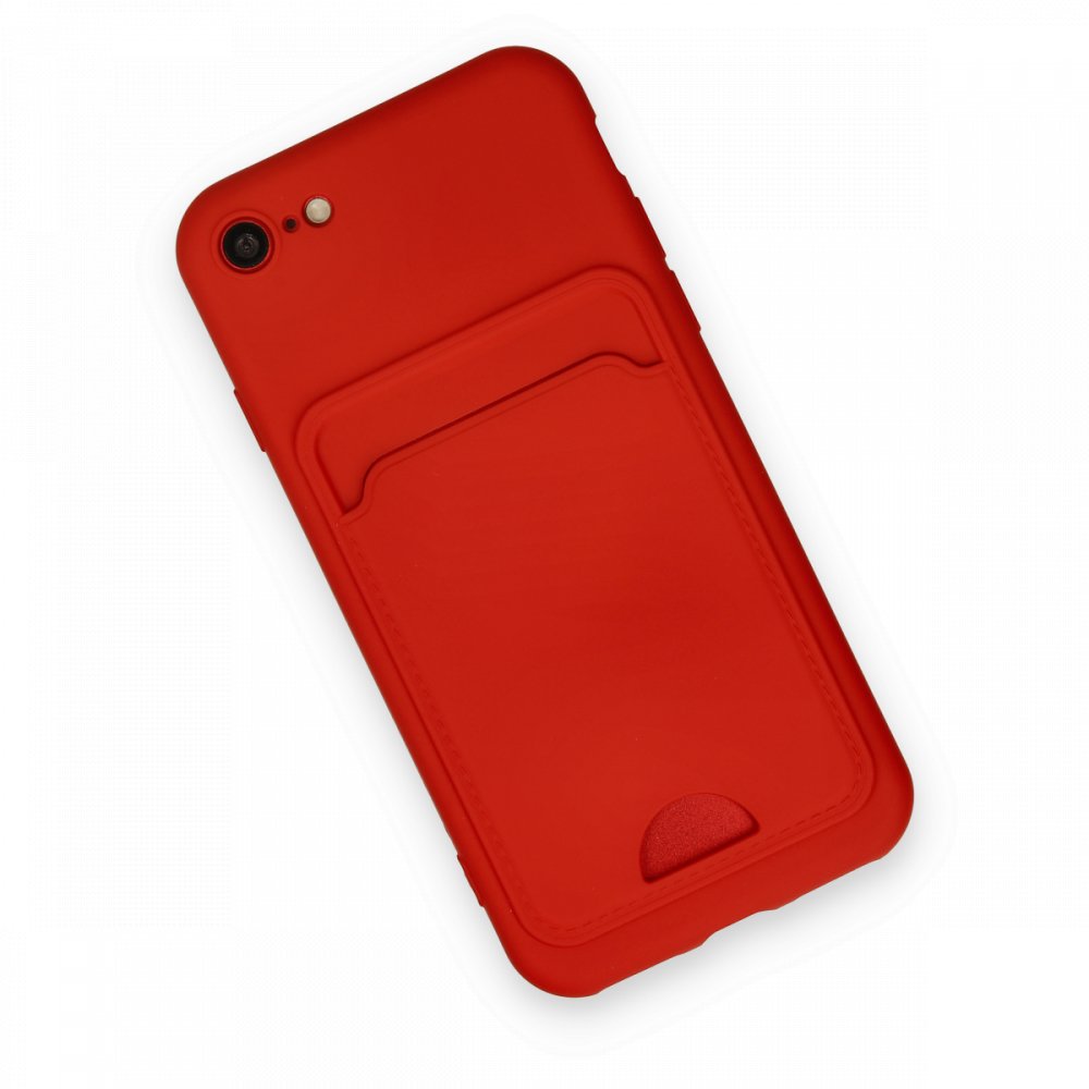 Newface iPhone 7 Kılıf Kelvin Kartvizitli Silikon - Kırmızı