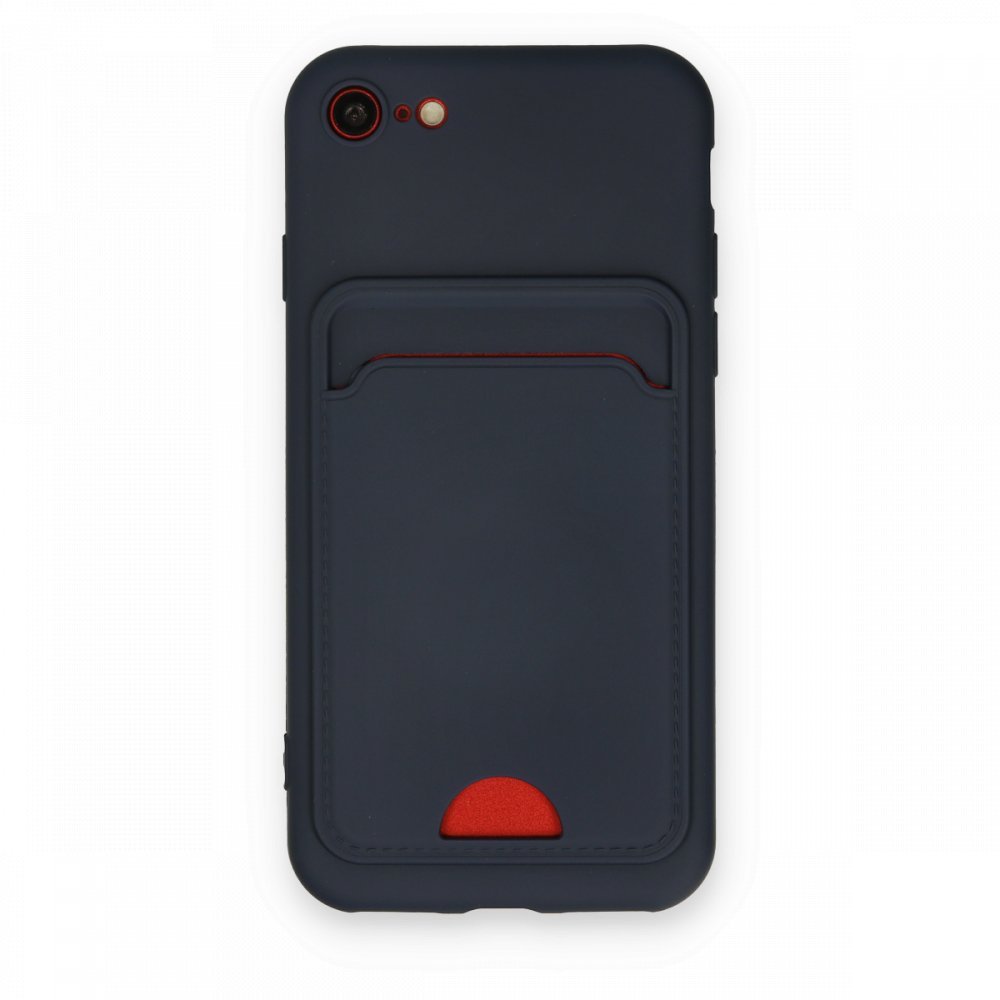 Newface iPhone 7 Kılıf Kelvin Kartvizitli Silikon - Lacivert