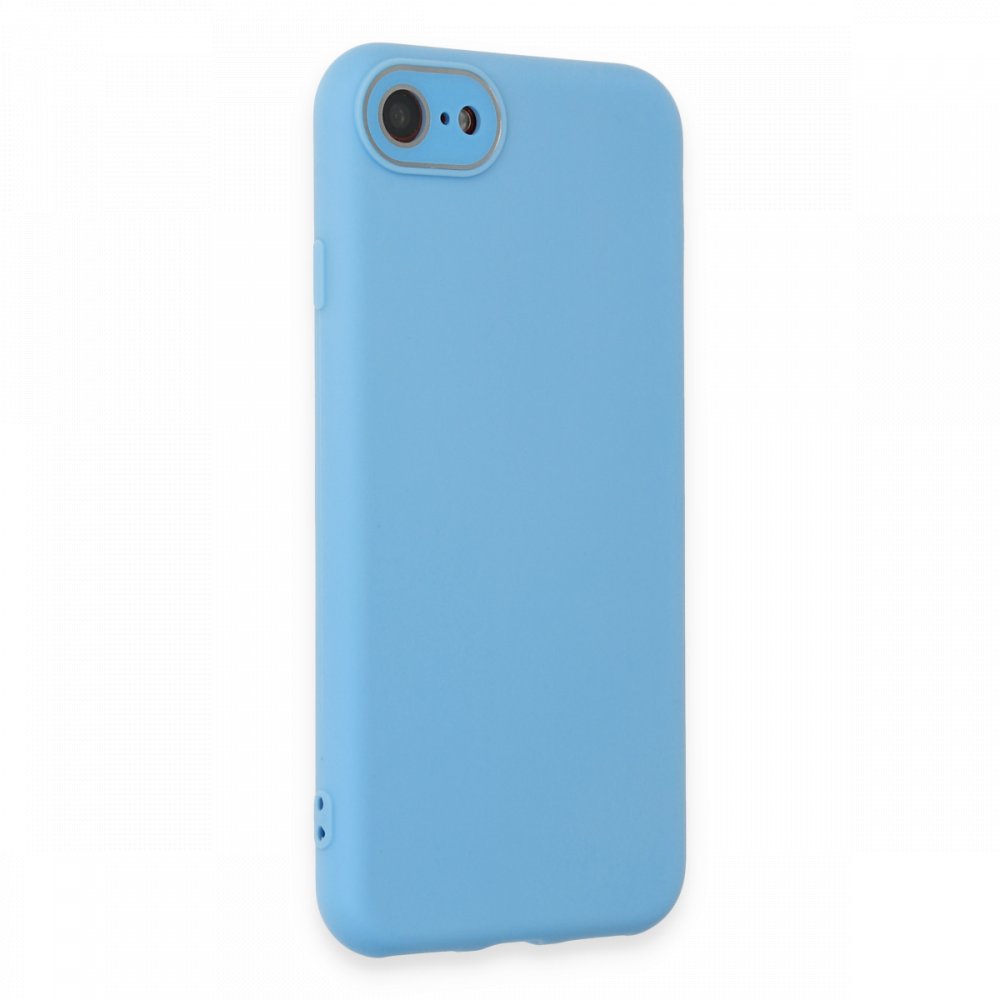 Newface iPhone 7 Kılıf Lansman Glass Kapak - Mavi