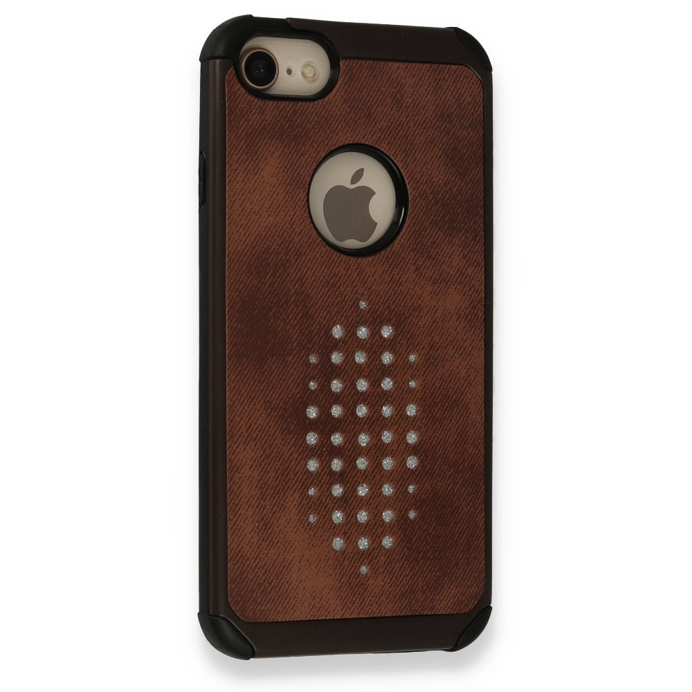 Newface iPhone 7 Kılıf Trow Silikon Kapak - Kahverengi