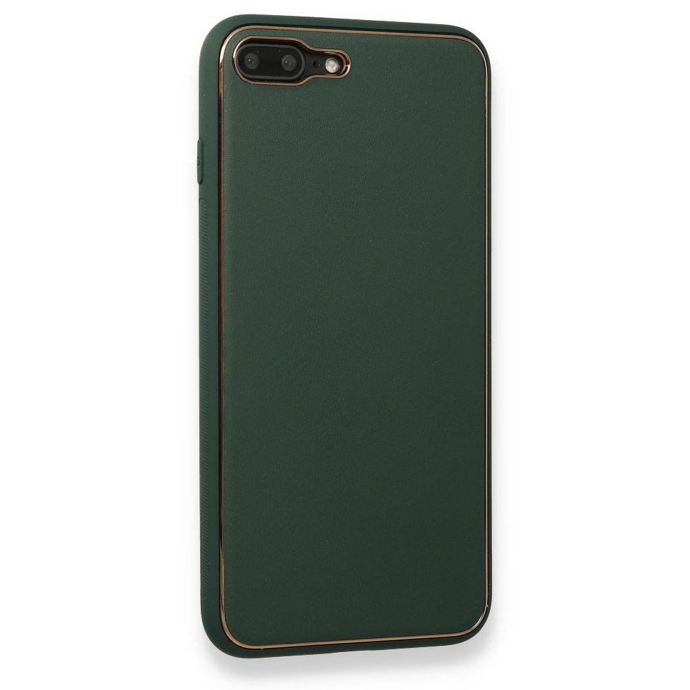 Newface iPhone 7 Plus Kılıf Coco Deri Silikon Kapak - Yeşil