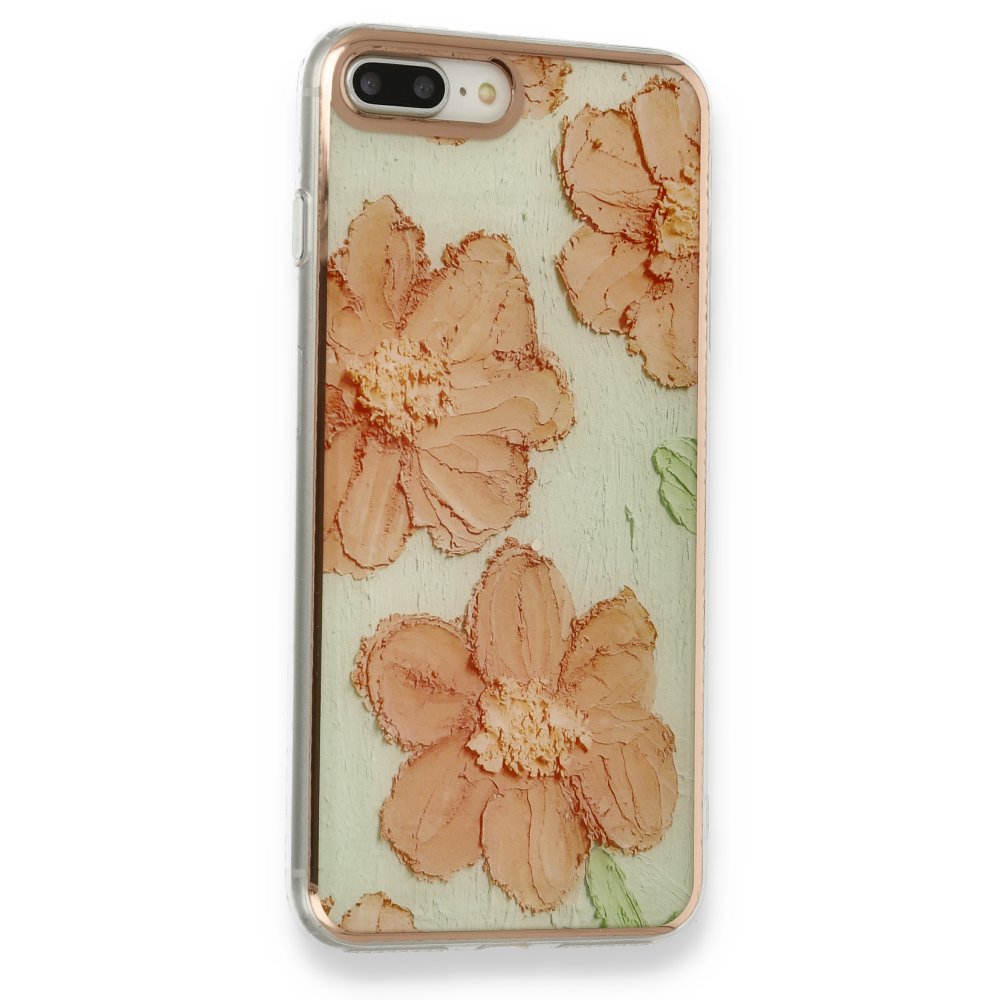 Newface iPhone 7 Plus Kılıf Çiçekli Silikon - Rose