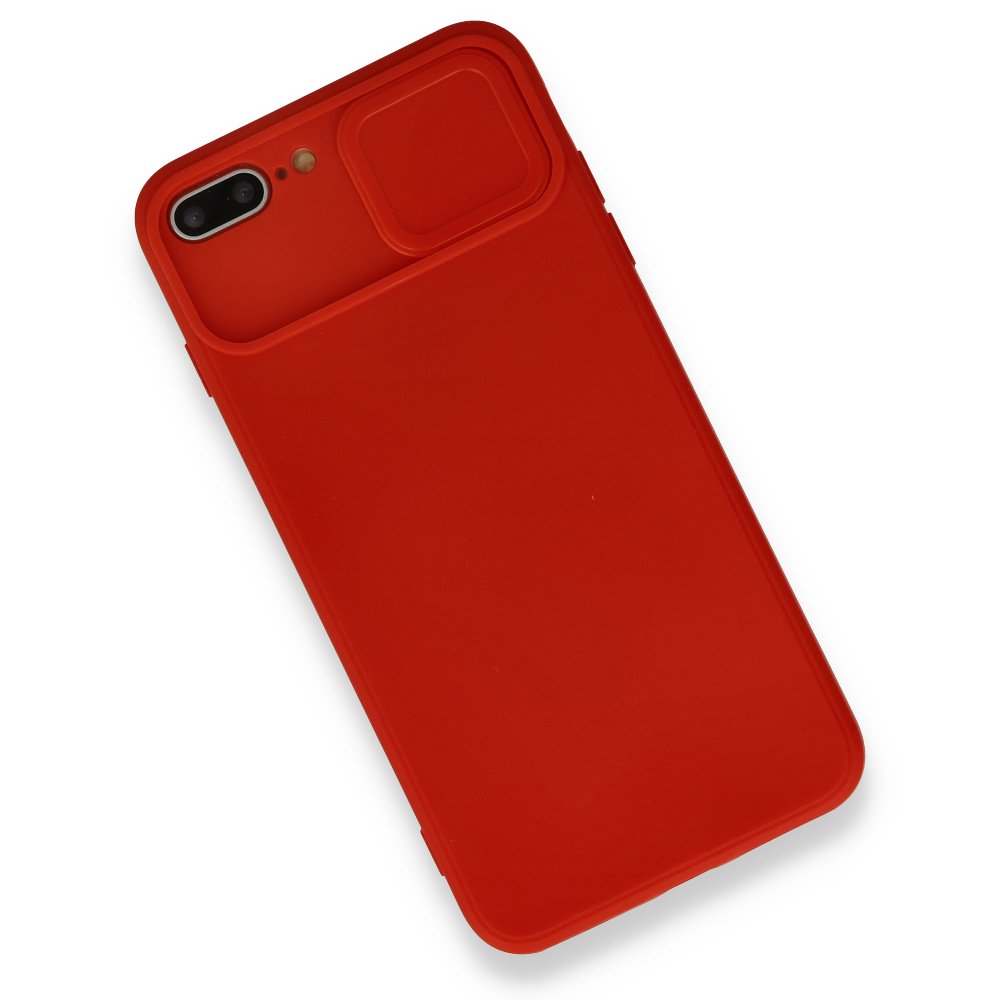 Newface iPhone 8 Plus Kılıf Color Lens Silikon - Kırmızı