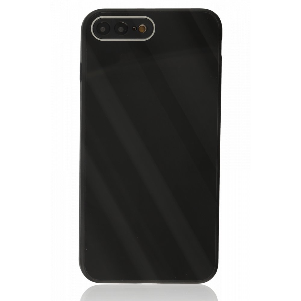 Newface iPhone 7 Plus Kılıf Glass Kapak - Siyah