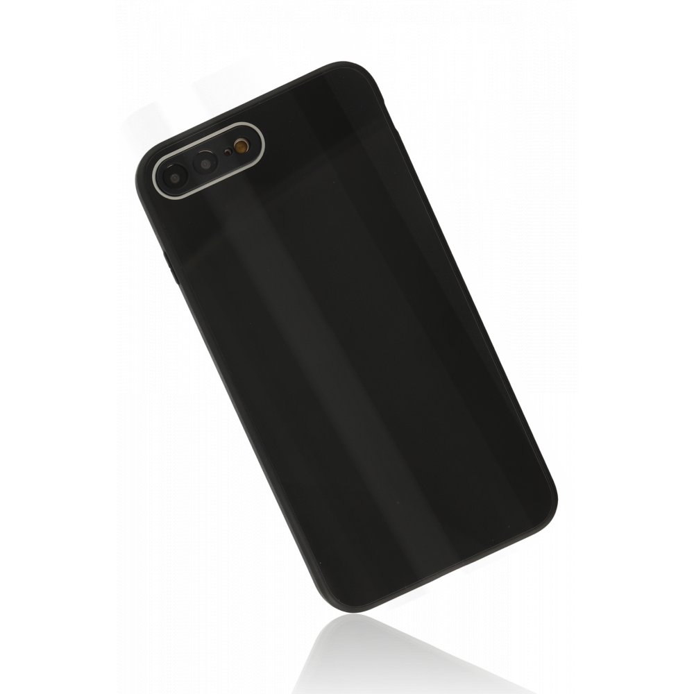 Newface iPhone 7 Plus Kılıf Glass Kapak - Siyah