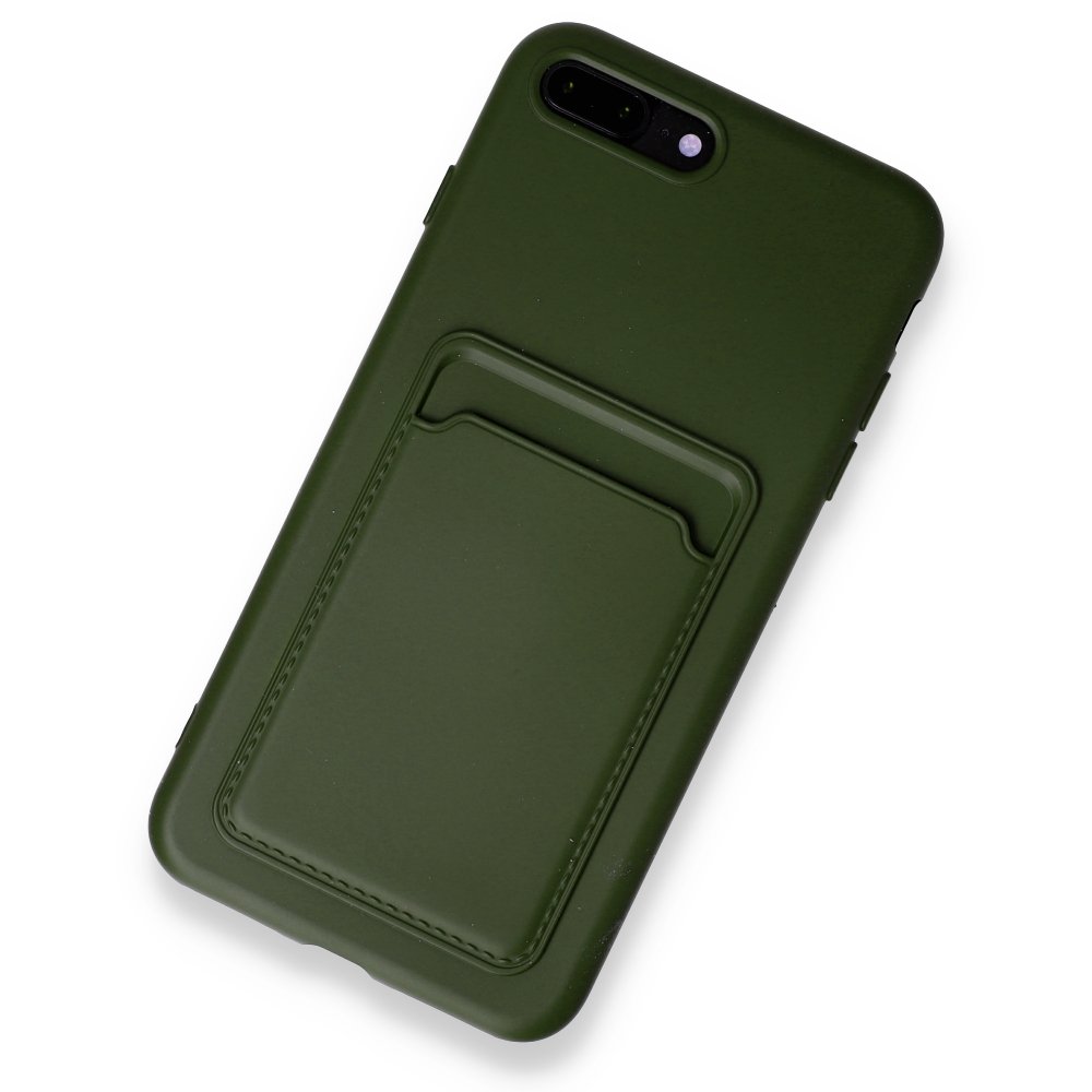 Newface iPhone 7 Plus Kılıf Kelvin Kartvizitli Silikon - Koyu Yeşil