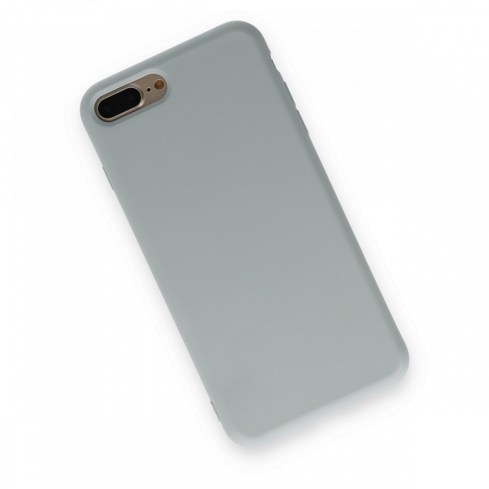 Newface iPhone 8 Plus Kılıf Nano içi Kadife Silikon - Buz Mavisi