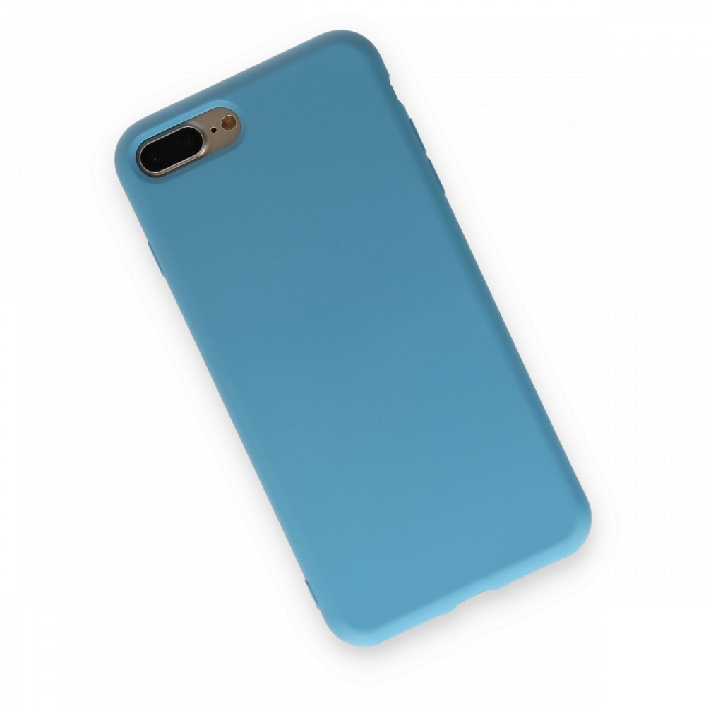 Newface iPhone 8 Plus Kılıf Nano içi Kadife Silikon - Mavi