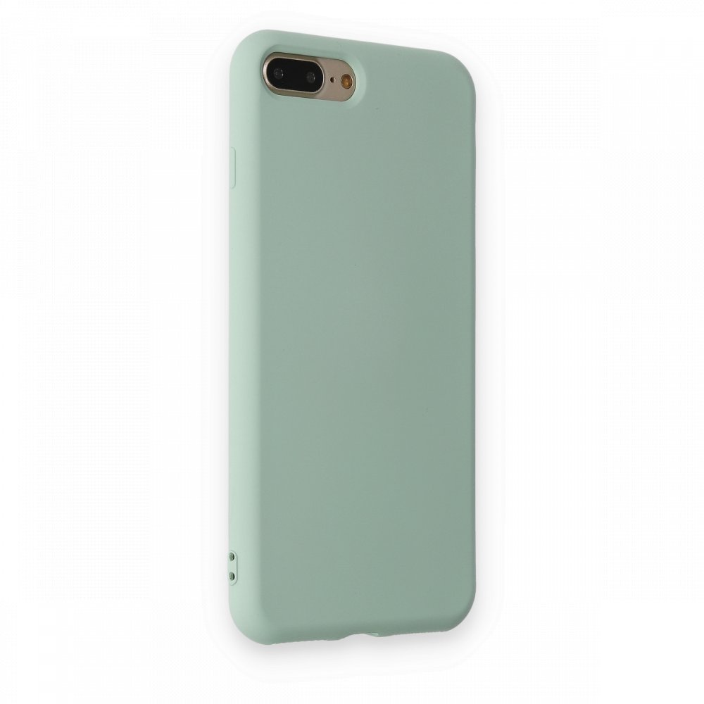 Newface iPhone 8 Plus Kılıf Nano içi Kadife Silikon - Su Yeşili