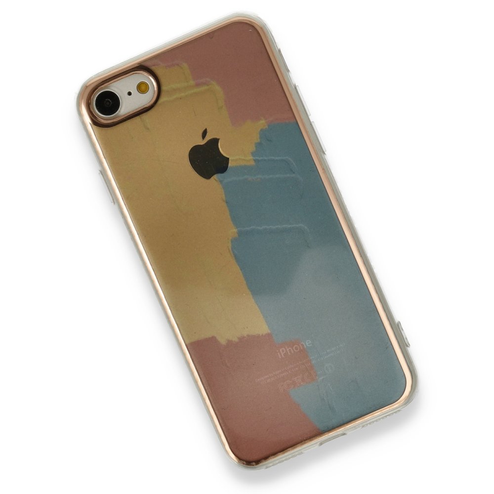 Newface iPhone 8 Kılıf Çiçekli Silikon - Kırmızı