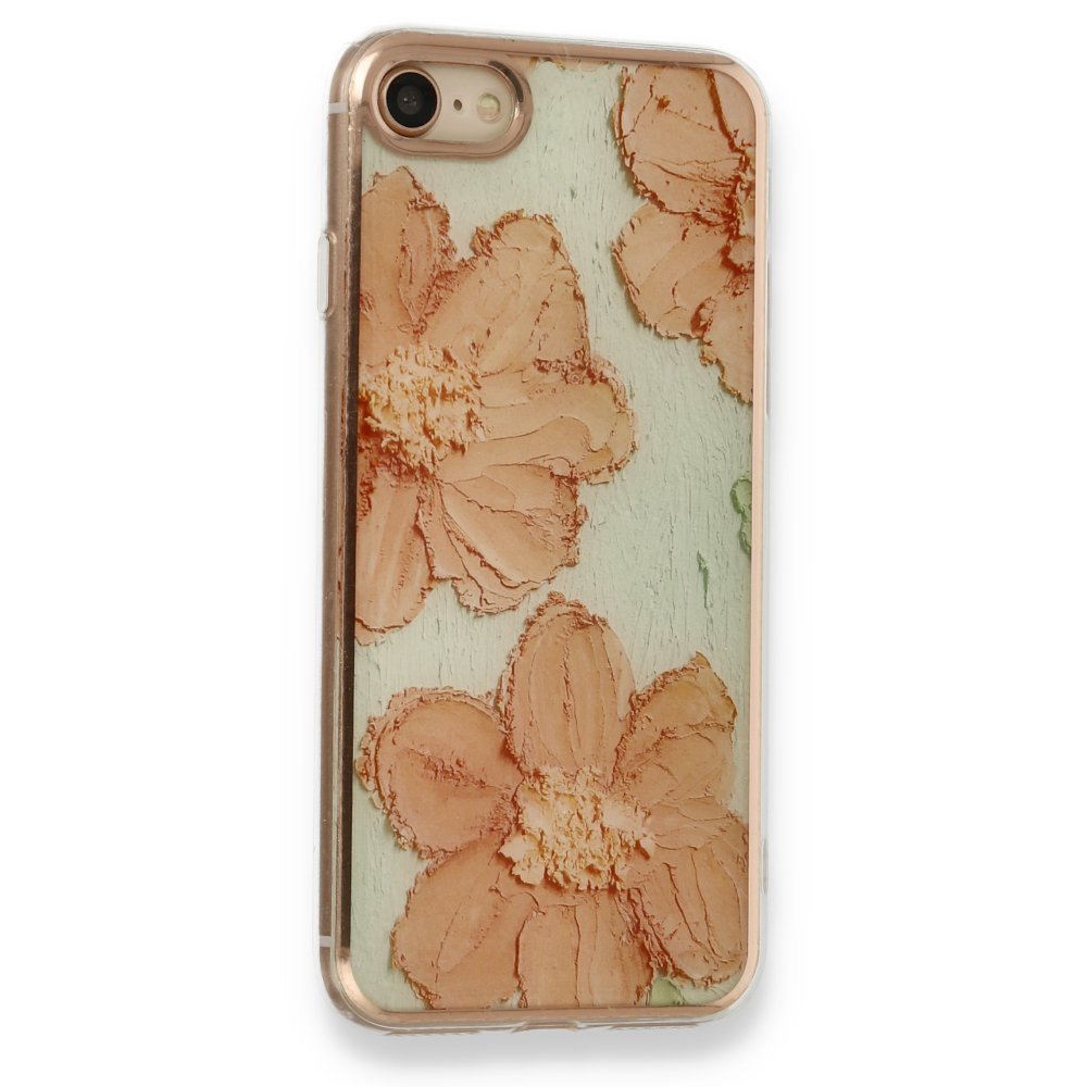 Newface iPhone 8 Kılıf Çiçekli Silikon - Rose