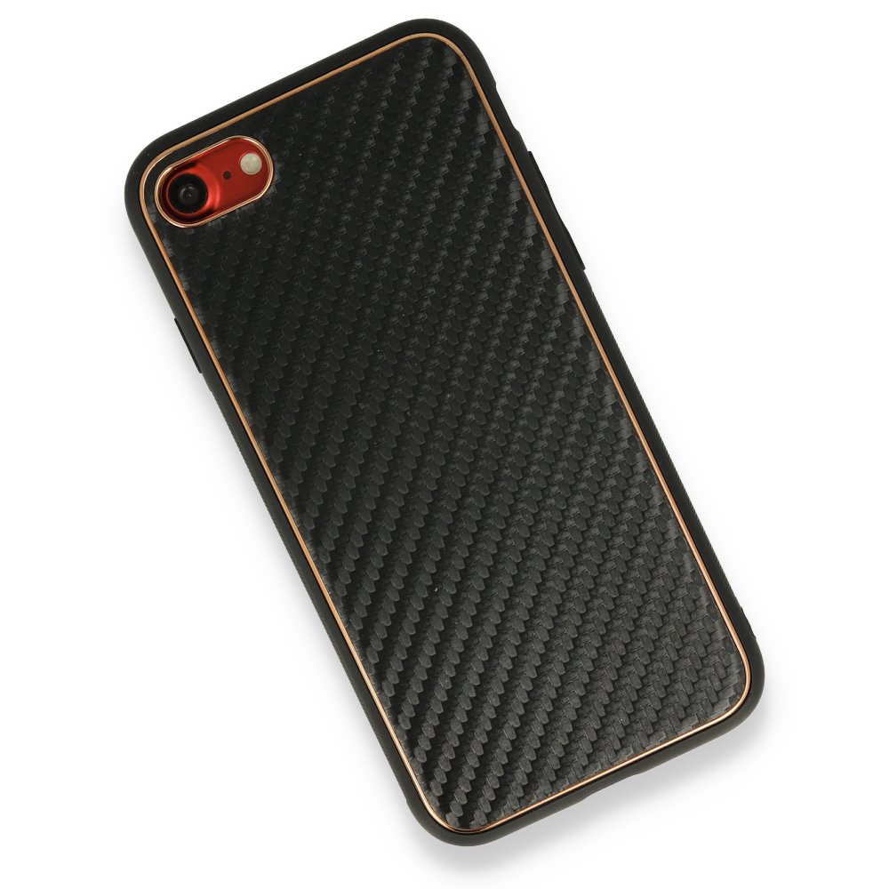 Newface iPhone 8 Kılıf Coco Karbon Silikon - Siyah