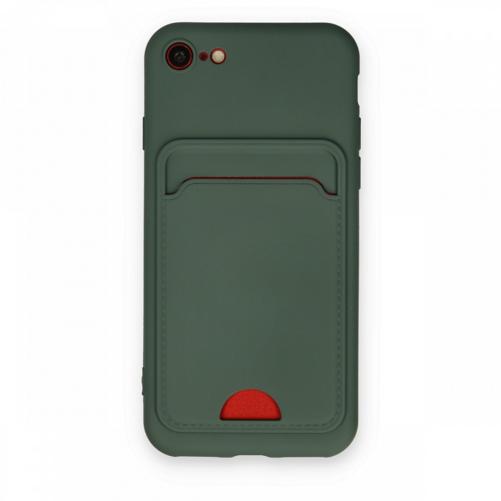 Newface iPhone 8 Kılıf Kelvin Kartvizitli Silikon - Koyu Yeşil