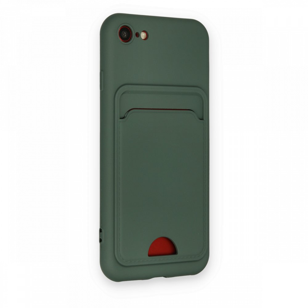Newface iPhone 8 Kılıf Kelvin Kartvizitli Silikon - Koyu Yeşil