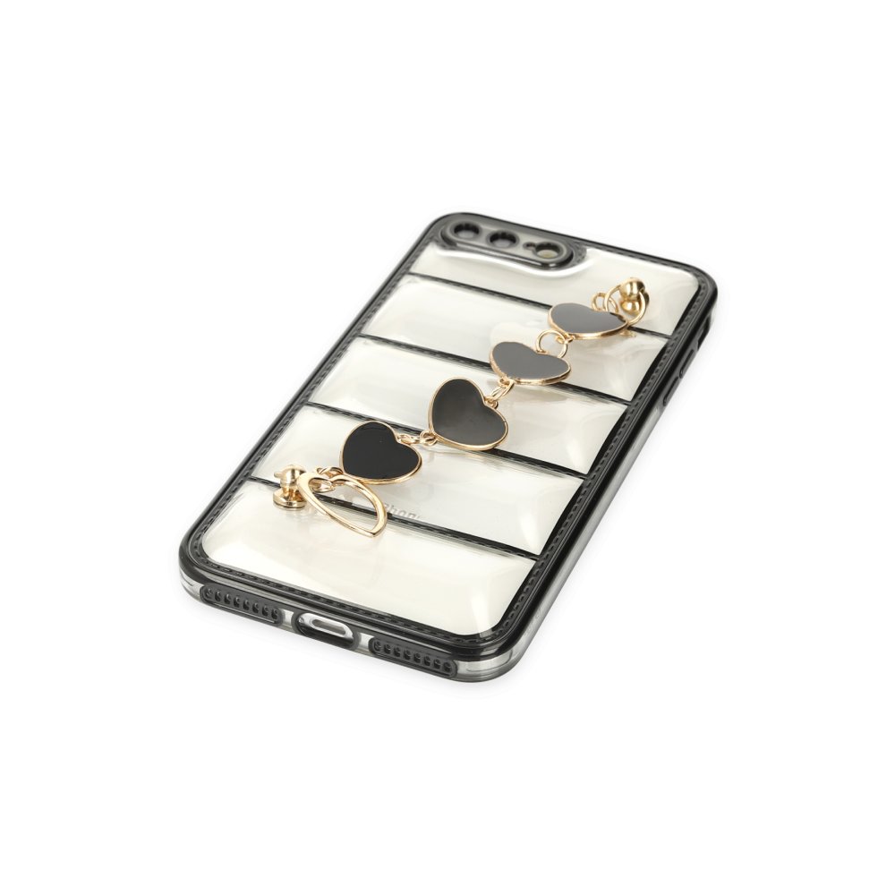 Newface iPhone 8 Plus Kılıf Berlin Elcekli Silikon - Siyah