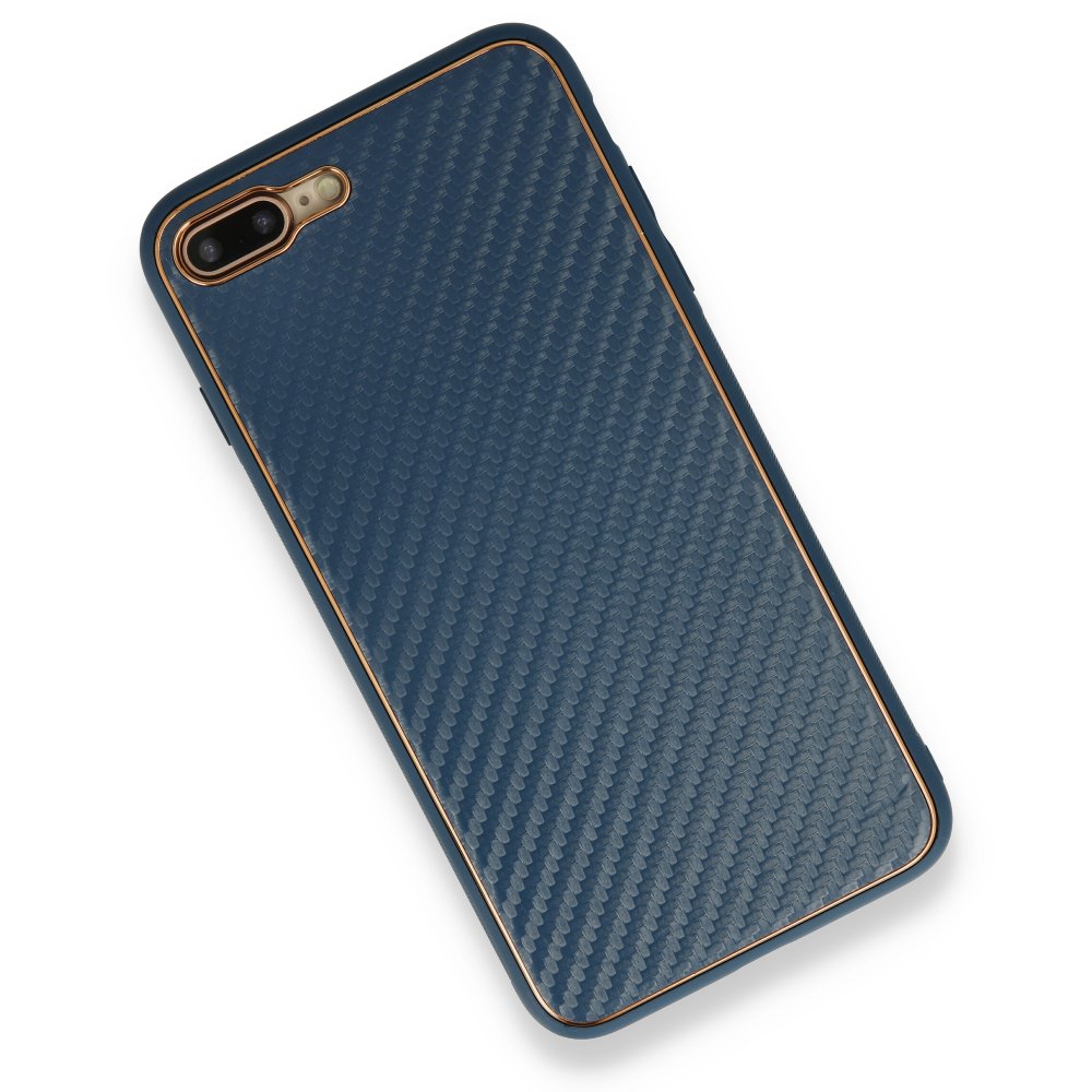 Newface iPhone 8 Plus Kılıf Coco Karbon Silikon - Mavi