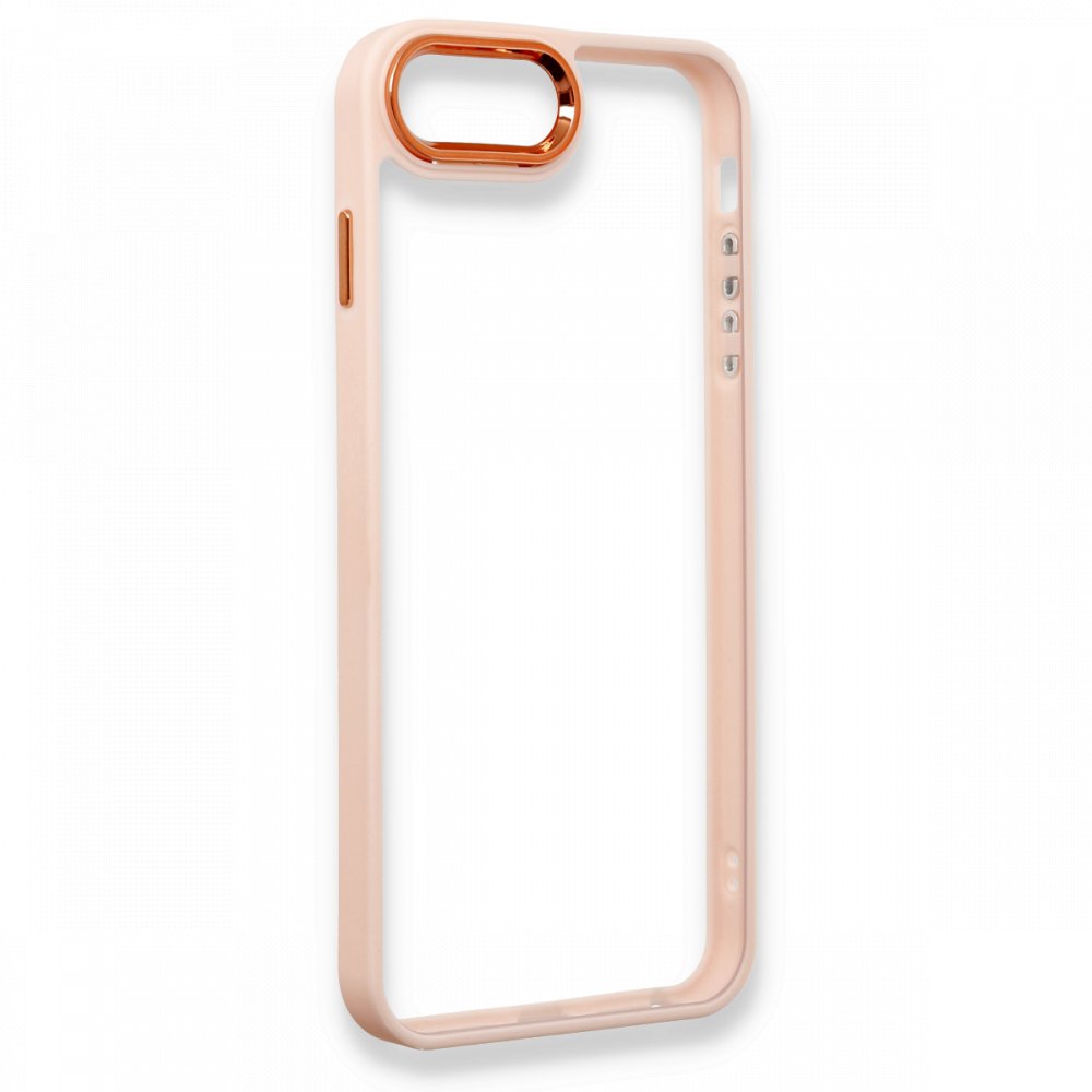 Newface iPhone 8 Plus Kılıf Dora Kapak - Pudra