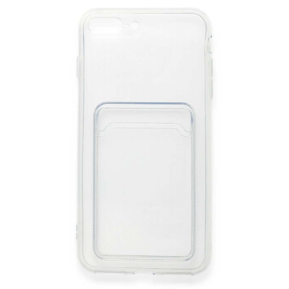 Newface iPhone 8 Plus Kılıf Kart Şeffaf Silikon - Şeffaf