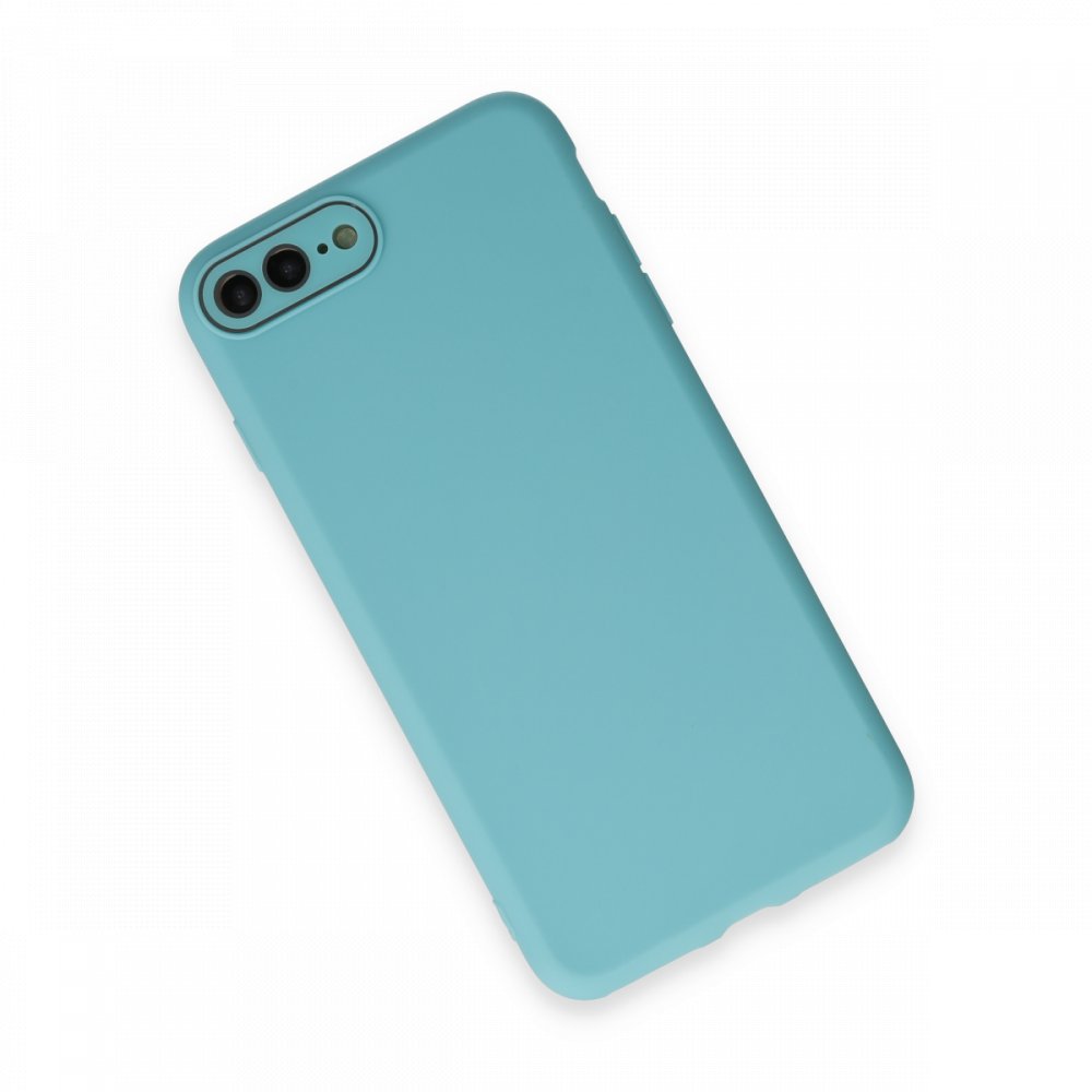 Newface iPhone 8 Plus Kılıf Lansman Glass Kapak - Turkuaz