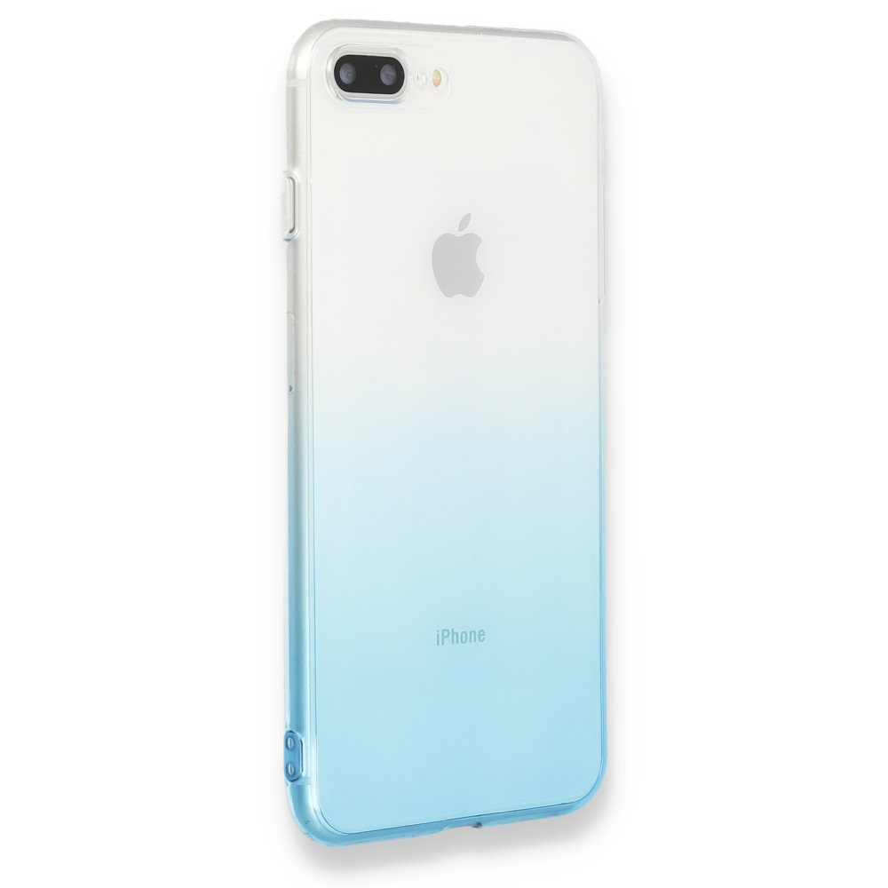 Newface iPhone 7 Plus Kılıf Lüx Çift Renkli Silikon - Turkuaz