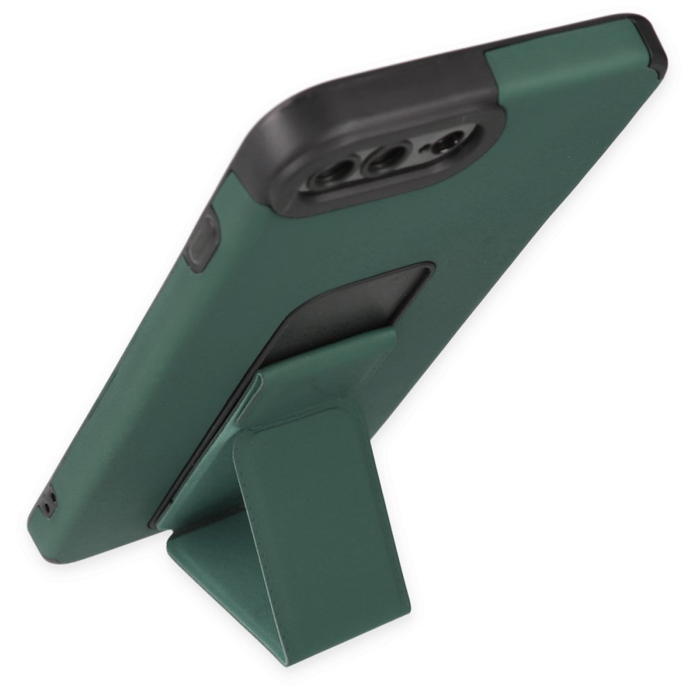 Newface iPhone 8 Plus Kılıf Mega Standlı Silikon - Yeşil