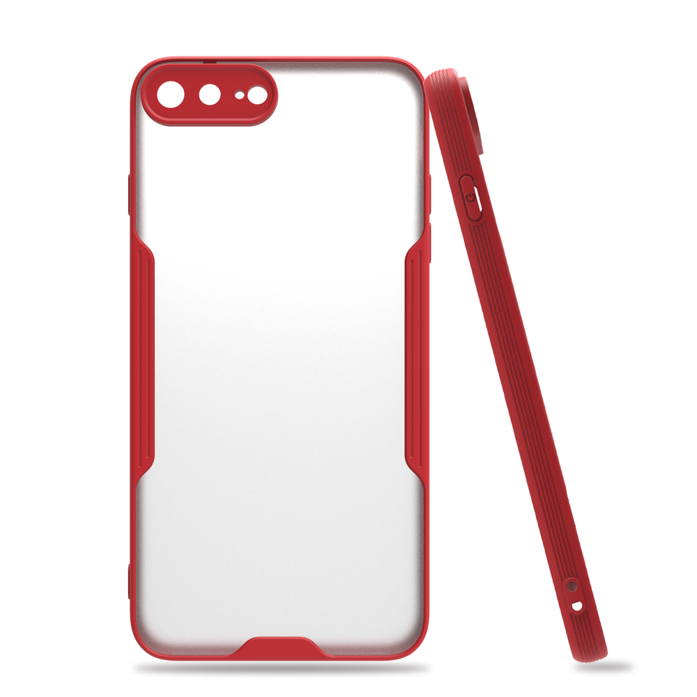 Newface iPhone 8 Plus Kılıf Platin Silikon - Kırmızı