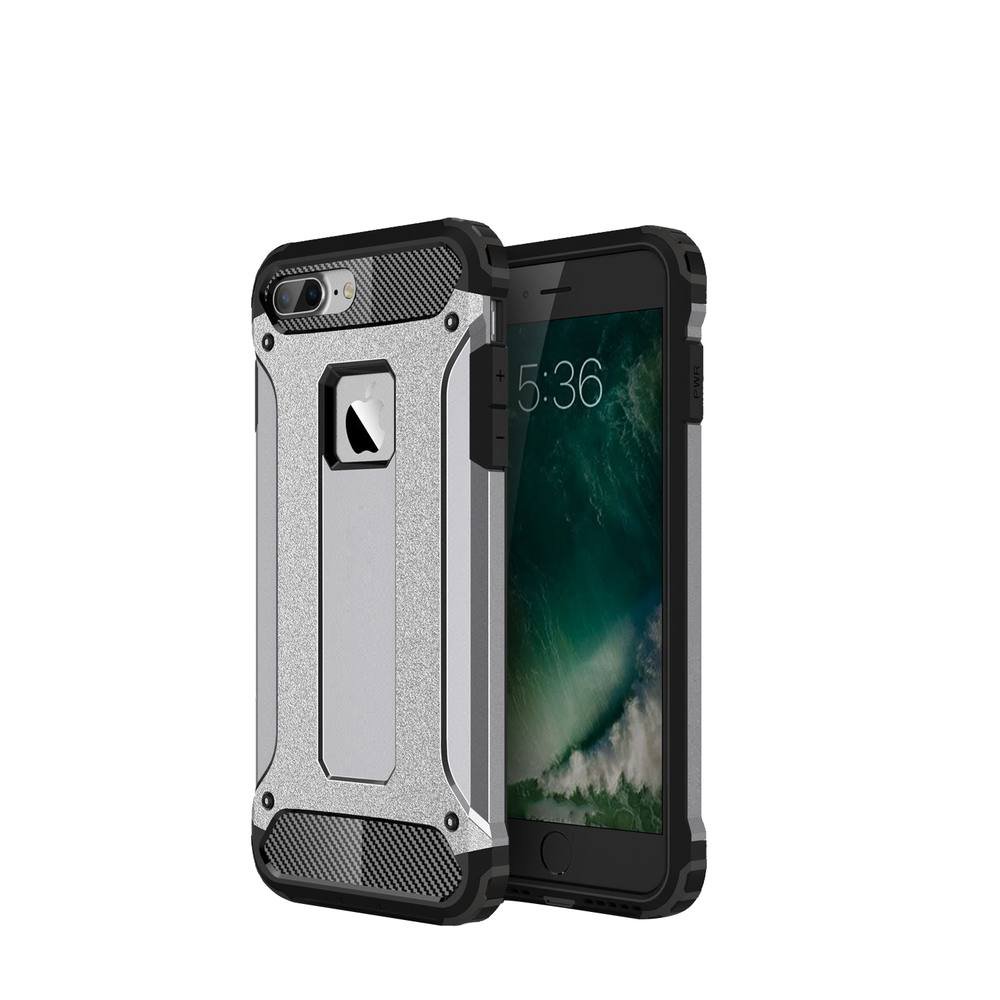 Newface iPhone 8 Plus Kılıf Tank Silikon Kapak - Gümüş