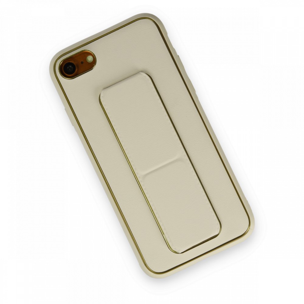 Newface iPhone SE 2020 Kılıf Coco Deri Standlı Kapak - Beyaz