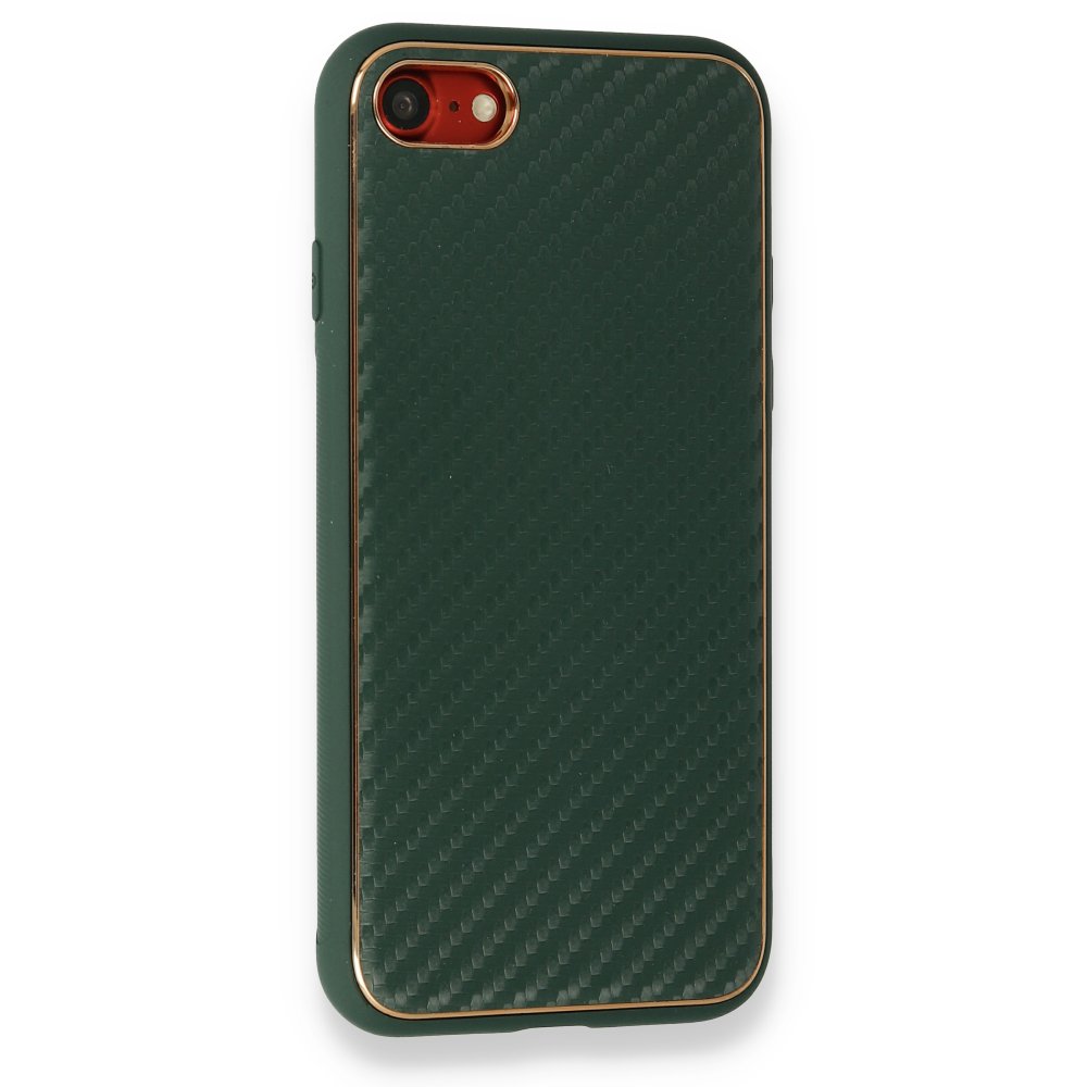 Newface iPhone SE 2020 Kılıf Coco Karbon Silikon - Yeşil