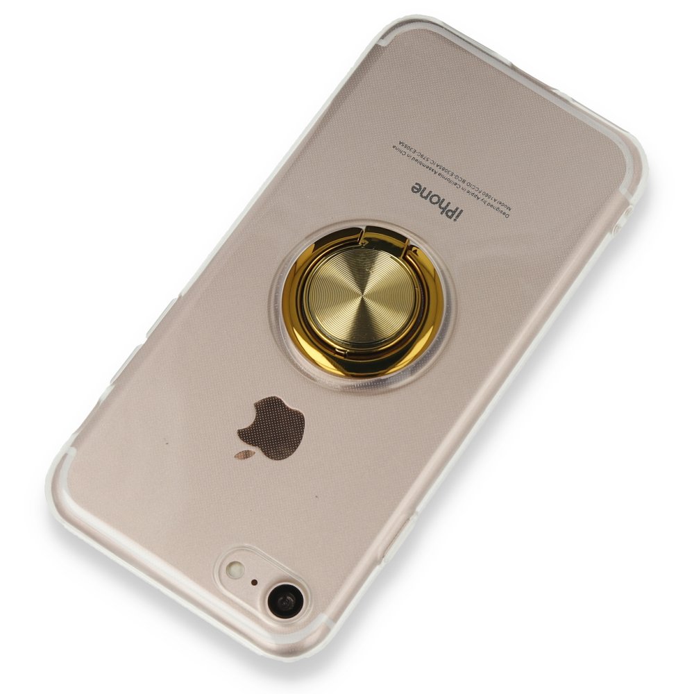 Newface iPhone SE 2020 Kılıf Gros Yüzüklü Silikon - Gold