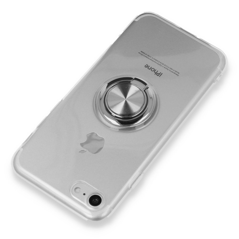 Newface iPhone SE 2020 Kılıf Gros Yüzüklü Silikon - Gümüş