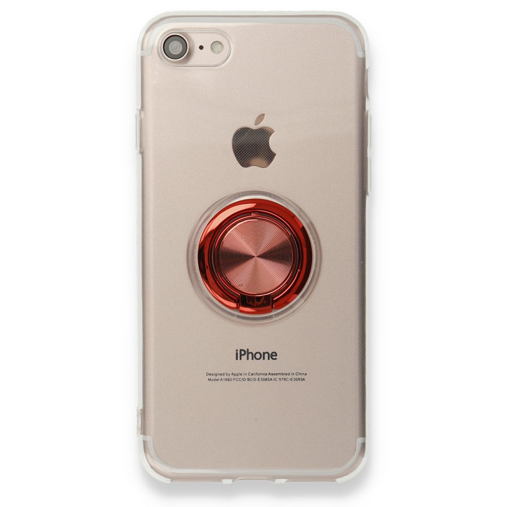 Newface iPhone SE 2020 Kılıf Gros Yüzüklü Silikon - Kırmızı