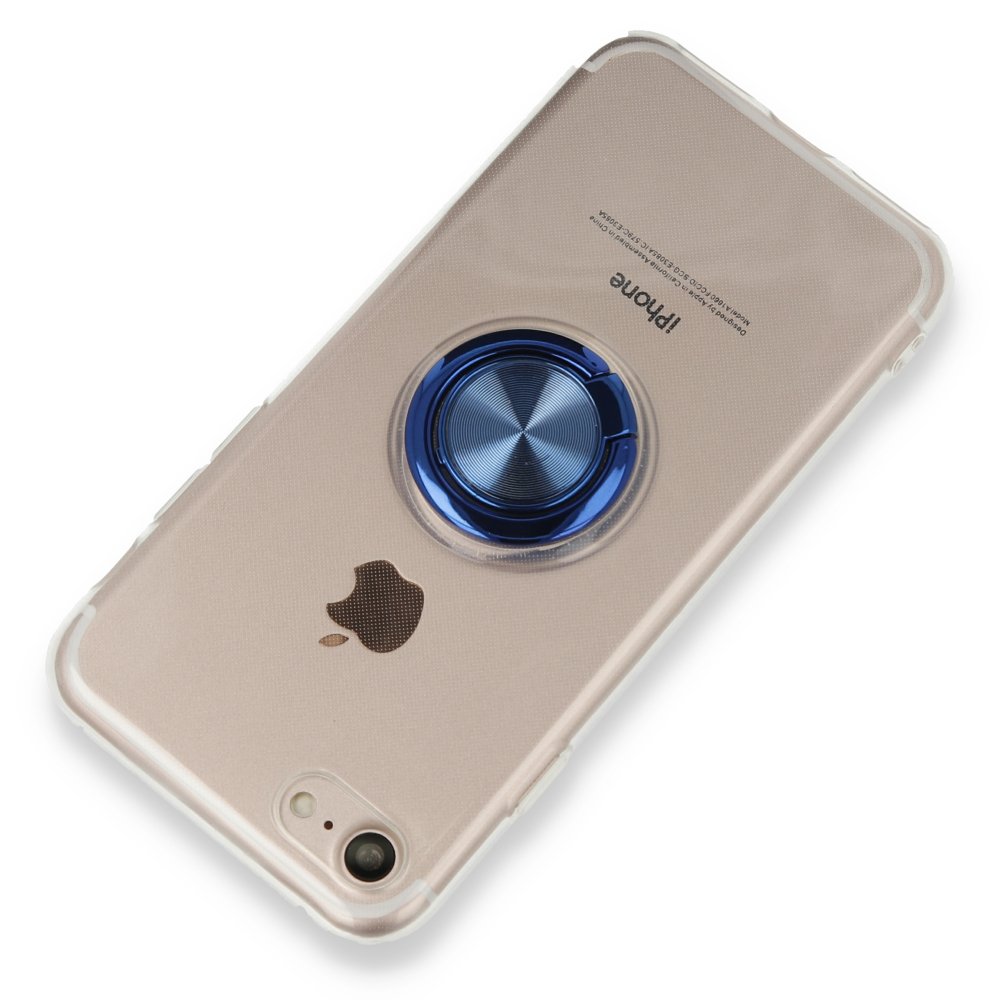 Newface iPhone SE 2020 Kılıf Gros Yüzüklü Silikon - Mavi