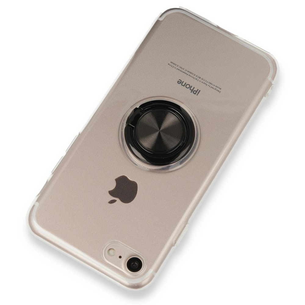 Newface iPhone SE 2020 Kılıf Gros Yüzüklü Silikon - Siyah