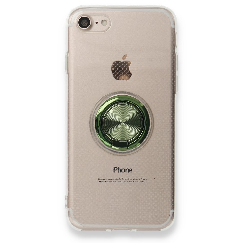 Newface iPhone SE 2020 Kılıf Gros Yüzüklü Silikon - Yeşil