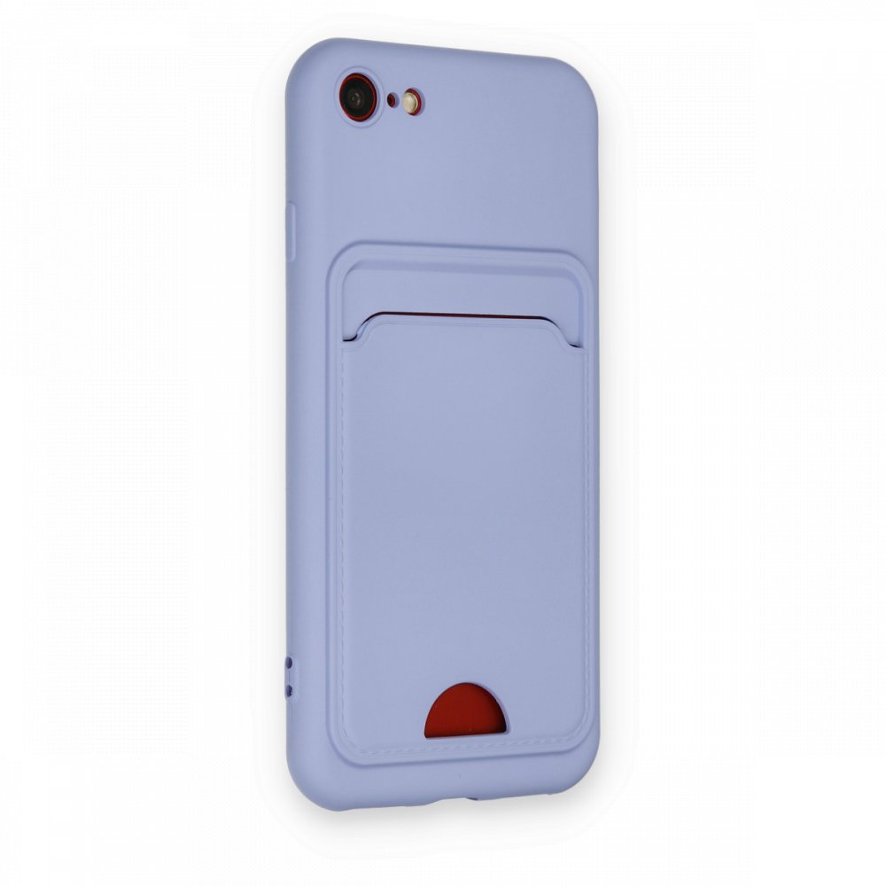Newface iPhone SE 2020 Kılıf Kelvin Kartvizitli Silikon - Lila